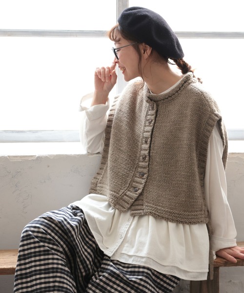 アネモネの咲くニットベスト（ベスト）｜soulberry（ソウルベリー）の