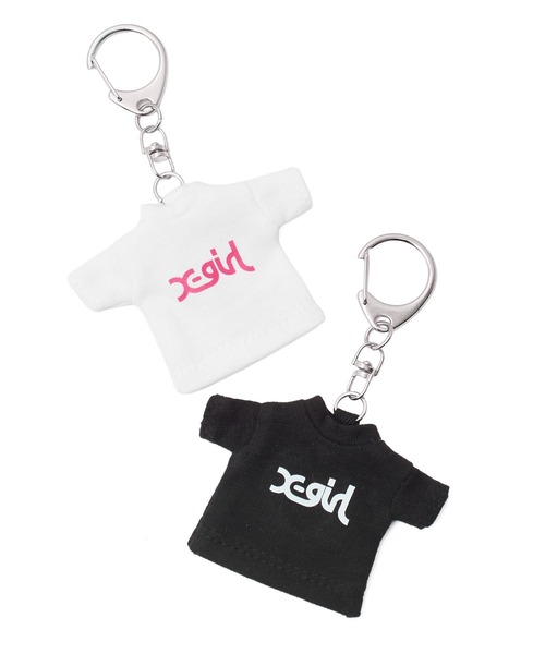 X-girl（エックスガール）の「MILLS LOGO TEE KEYCHAIN（キーケース/キーアクセサリー・レディース・ホワイト/ブラック・ONE SIZE）」の3枚目の写真