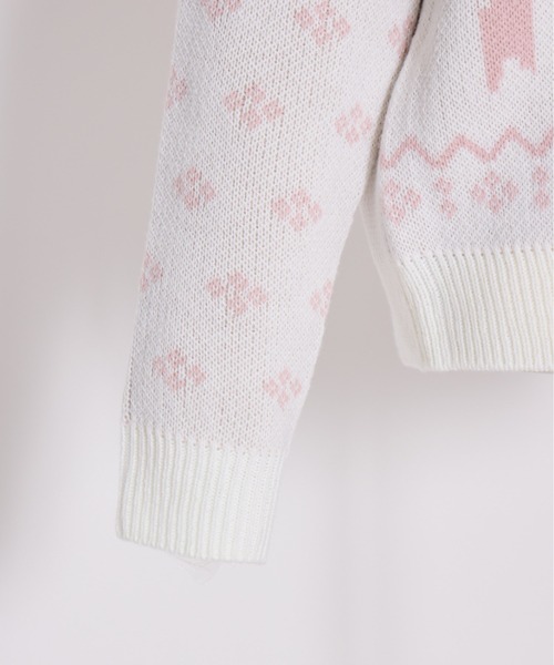 Lolime by mellfy memory(ロリミー バイ メルフィーメモリー)の「ribbon & floral cowichan knit zip up(カーディガン/ボレロ・レディース・ピンク/ブルー・FREE)」の21枚目の写真