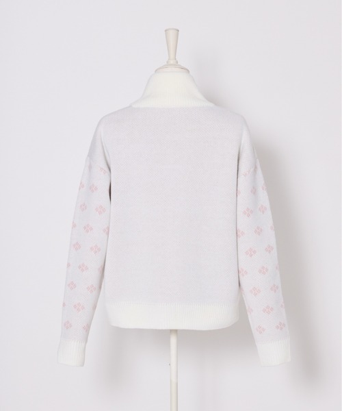 Lolime by mellfy memory(ロリミー バイ メルフィーメモリー)の「ribbon & floral cowichan knit zip up(カーディガン/ボレロ・レディース・ピンク/ブルー・FREE)」の16枚目の写真