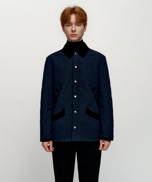 SOLEW(ソル)の「コーデュロイキルティングジャンパー_ネイビー(ダウンジャケット/コート・メンズ・その他・SMALL/MEDIUM/LARGE/X-LARGE)」の1枚目の写真