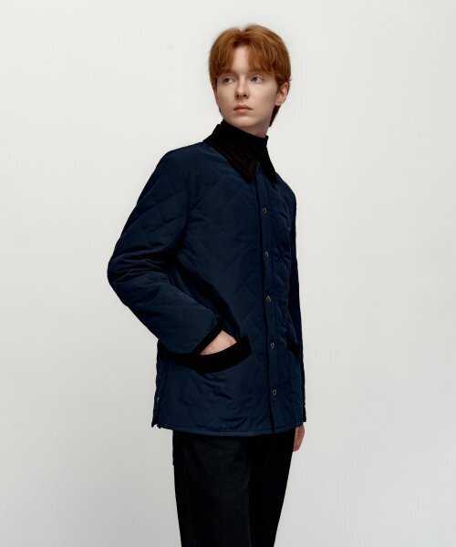 SOLEW(ソル)の「コーデュロイキルティングジャンパー_ネイビー(ダウンジャケット/コート・メンズ・その他・SMALL/MEDIUM/LARGE/X-LARGE)」の2枚目の写真