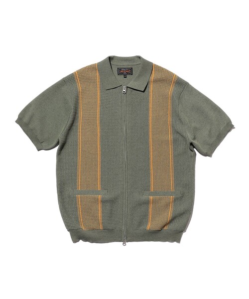 BEAMS PLUS（ビームスプラス）の「Zip Knit Polo Stripe（ポロシャツ