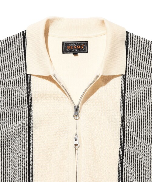 Zip Knit Polo Stripe（ポロシャツ）｜BEAMS PLUS（ビームスプラス）の