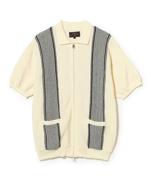 Zip Knit Polo Stripe（ポロシャツ）｜BEAMS PLUS（ビームスプラス）の