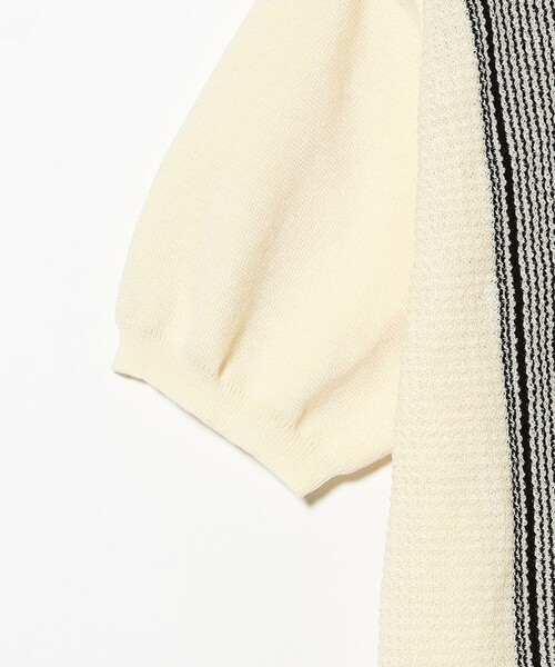 BEAMS PLUS(ビームスプラス)の「Zip Knit Polo Stripe(ポロシャツ・メンズ・オフホワイト/オリーブ/チャコールグレー・SMALL/X-LARGE/MEDIUM/LARGE)」の13枚目の写真