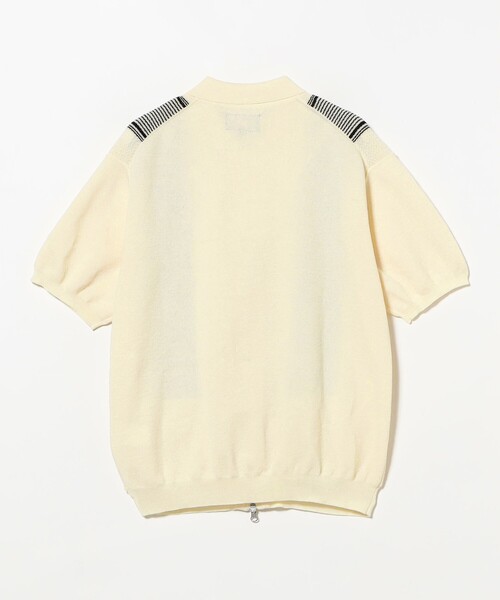 BEAMS PLUS(ビームスプラス)の「Zip Knit Polo Stripe(ポロシャツ・メンズ・オフホワイト/オリーブ/チャコールグレー・SMALL/X-LARGE/MEDIUM/LARGE)」の15枚目の写真