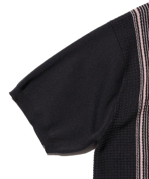 BEAMS PLUS(ビームスプラス)の「Zip Knit Polo Stripe(ポロシャツ・メンズ・オフホワイト/オリーブ/チャコールグレー・SMALL/X-LARGE/MEDIUM/LARGE)」の20枚目の写真