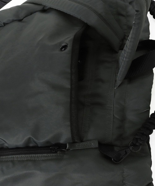 ADAM PATEK（アダムパテック）の「《ADAMPATEK》double pockets drawstring backpack/ダブルポケットバックパック（バックパック/リュック・メンズ・ブラック/グレー・FREE）」の5枚目の写真