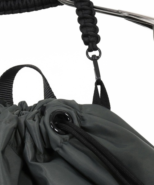 ADAM PATEK（アダムパテック）の「《ADAMPATEK》double pockets drawstring backpack/ダブルポケットバックパック（バックパック/リュック・メンズ・ブラック/グレー・FREE）」の17枚目の写真