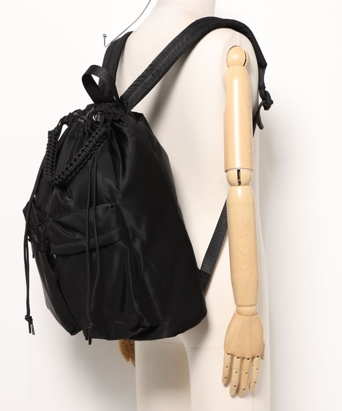 ADAM PATEK（アダムパテック）の「《ADAMPATEK》double pockets drawstring backpack/ダブルポケットバックパック（バックパック/リュック・メンズ・ブラック/グレー・FREE）」の14枚目の写真