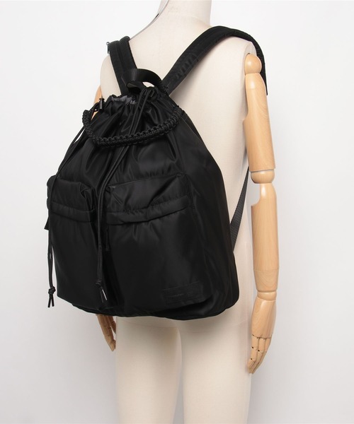 ADAM PATEK（アダムパテック）の「《ADAMPATEK》double pockets drawstring backpack/ダブルポケットバックパック（バックパック/リュック・メンズ・ブラック/グレー・FREE）」の18枚目の写真