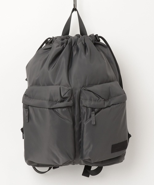 ADAM PATEK（アダムパテック）の「《ADAMPATEK》double pockets drawstring backpack/ダブルポケットバックパック（バックパック/リュック・メンズ・ブラック/グレー・FREE）」の19枚目の写真