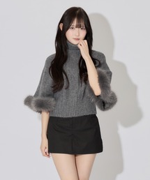 タートルネック ポンチョ ニット/セーター」に該当するファッション