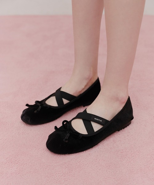 MARITHE + FRANCOIS GIRBAUD(マリテフランソワジルボー)の「W CROSS BANDING VELVET FLAT SHOES(バレエシューズ・レディース・ダークネイビー/バーガンディー/Black・24cm/23cm/25cm)」の15枚目の写真