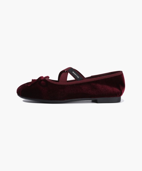 MARITHE + FRANCOIS GIRBAUD(マリテフランソワジルボー)の「W CROSS BANDING VELVET FLAT SHOES(バレエシューズ・レディース・ダークネイビー/バーガンディー/Black・24cm/23cm/25cm)」の4枚目の写真