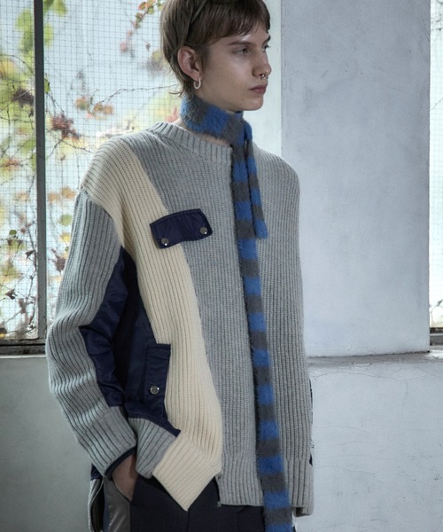 【Maison ULA】ミリタリーニットプルオーバー