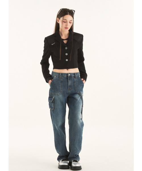 HHIPS(ダブルヒップス)の「シルクパイピングクロップジャケット(テーラードジャケット・レディース・その他・SMALL/MEDIUM)」の4枚目の写真