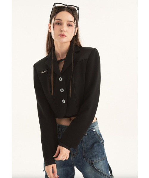 HHIPS(ダブルヒップス)の「シルクパイピングクロップジャケット(テーラードジャケット・レディース・その他・SMALL/MEDIUM)」の5枚目の写真