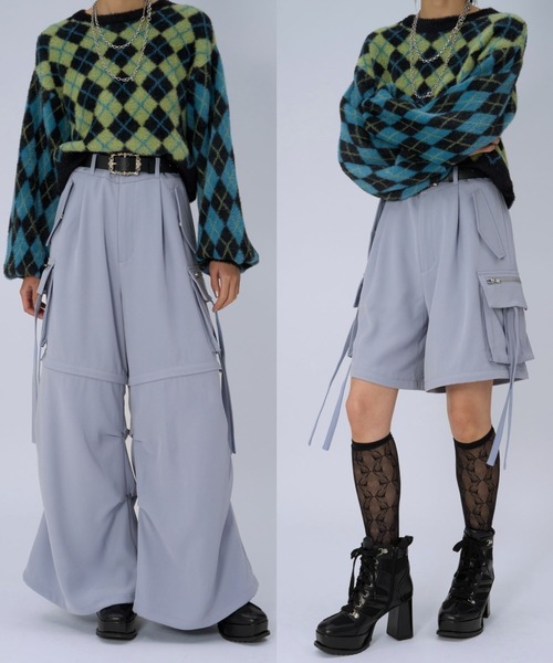 HARE(ハレ)の「2WAYZIPカーゴパンツ(HARE)(その他パンツ・レディース・オフホワイト/グレー/イエロー系その他/ブラック/ライトブルー・FREE)」の4枚目の写真