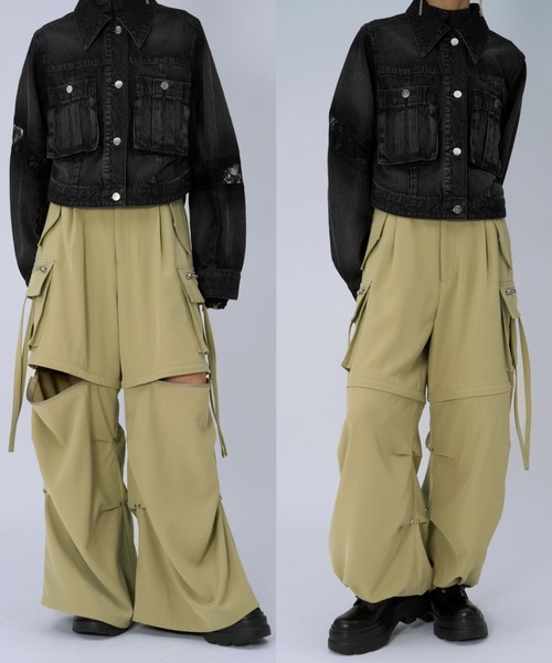 HARE(ハレ)の「2WAYZIPカーゴパンツ(HARE)(その他パンツ・レディース・オフホワイト/グレー/イエロー系その他/ブラック/ライトブルー・FREE)」の5枚目の写真