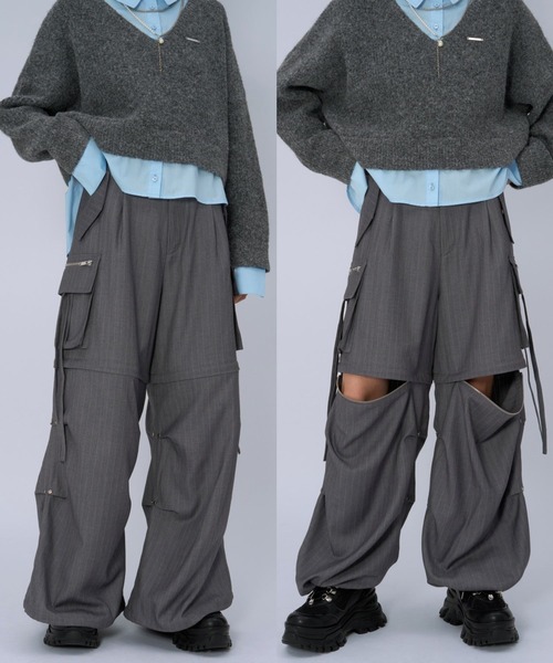 HARE(ハレ)の「2WAYZIPカーゴパンツ(HARE)(その他パンツ・レディース・オフホワイト/グレー/イエロー系その他/ブラック/ライトブルー・FREE)」の1枚目の写真