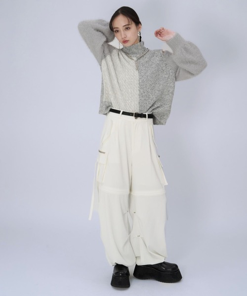 HARE(ハレ)の「2WAYZIPカーゴパンツ(HARE)(その他パンツ・レディース・オフホワイト/グレー/イエロー系その他/ブラック/ライトブルー・FREE)」の6枚目の写真