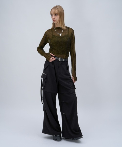 HARE(ハレ)の「2WAYZIPカーゴパンツ(HARE)(その他パンツ・レディース・オフホワイト/グレー/イエロー系その他/ブラック/ライトブルー・FREE)」の7枚目の写真