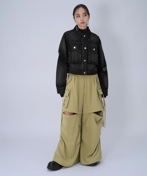 HARE(ハレ)の「2WAYZIPカーゴパンツ(HARE)(その他パンツ・レディース・オフホワイト/グレー/イエロー系その他/ブラック/ライトブルー・FREE)」の11枚目の写真