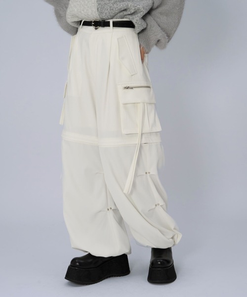 HARE(ハレ)の「2WAYZIPカーゴパンツ(HARE)(その他パンツ・レディース・オフホワイト/グレー/イエロー系その他/ブラック/ライトブルー・FREE)」の14枚目の写真