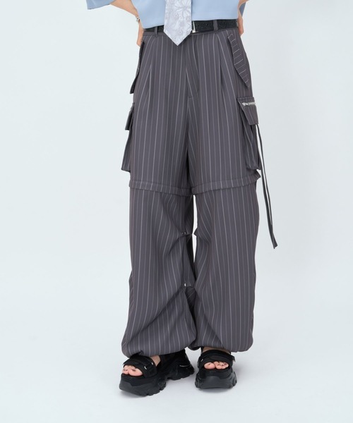 HARE(ハレ)の「2WAYZIPカーゴパンツ(HARE)(その他パンツ・レディース・オフホワイト/グレー/イエロー系その他/ブラック/ライトブルー/オレンジ/ピンク/グレー系その他/ブラック系その他/ボルドー/グレー系その他2/バーガンディー・FREE)」の18枚目の写真