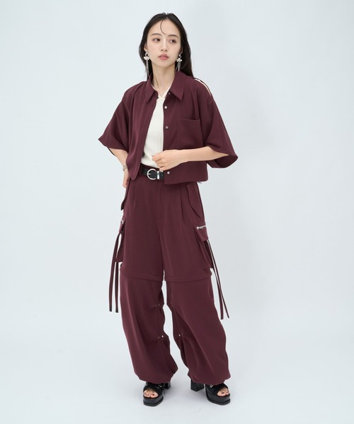HARE(ハレ)の「2WAYZIPカーゴパンツ(HARE)(その他パンツ・レディース・オフホワイト/グレー/イエロー系その他/ブラック/ライトブルー/オレンジ/ピンク/グレー系その他/ブラック系その他/ボルドー/グレー系その他2/バーガンディー・FREE)」の17枚目の写真