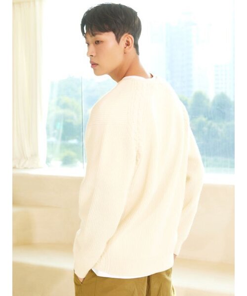 AYIHOLIC CASHMERE(アイホリックカシミア)の「ダブルジップ ゴルジ ワイカーディガン アイボリー #3COLOR(ニット/セーター・レディース・アイボリー・M/L)」の3枚目の写真