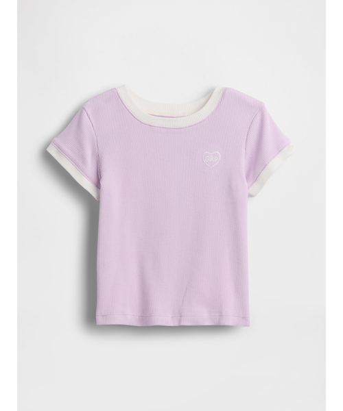 GAP(ギャップ)の「babyGap GAPロゴ リブ リンガーTシャツ(Tシャツ/カットソー・キッズ・ラベンダー/ピンク/ブラック/オフホワイト・80cm/95cm/100cm/105cm/110cm/90cm)」の3枚目の写真