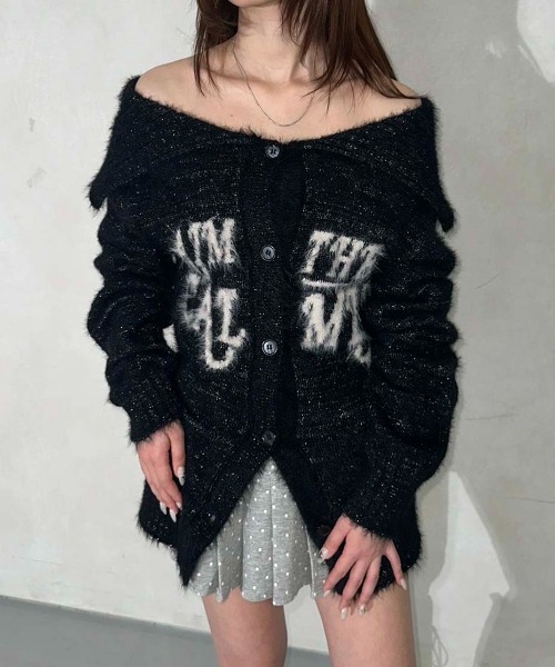 sedacle girl（セダクルガール）の「ラメシャギーオフショルニット（ニット/セーター・レディース・チャコールグレー/ブラック/アイボリー・FREE）」の3枚目の写真