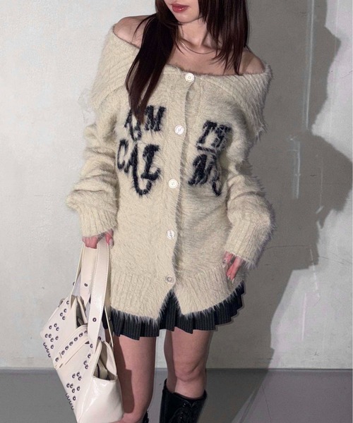 sedacle girl（セダクルガール）の「ラメシャギーオフショルニット（ニット/セーター・レディース・チャコールグレー/ブラック/アイボリー・FREE）」の6枚目の写真