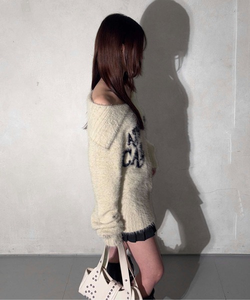 sedacle girl（セダクルガール）の「ラメシャギーオフショルニット（ニット/セーター・レディース・チャコールグレー/ブラック/アイボリー・FREE）」の10枚目の写真