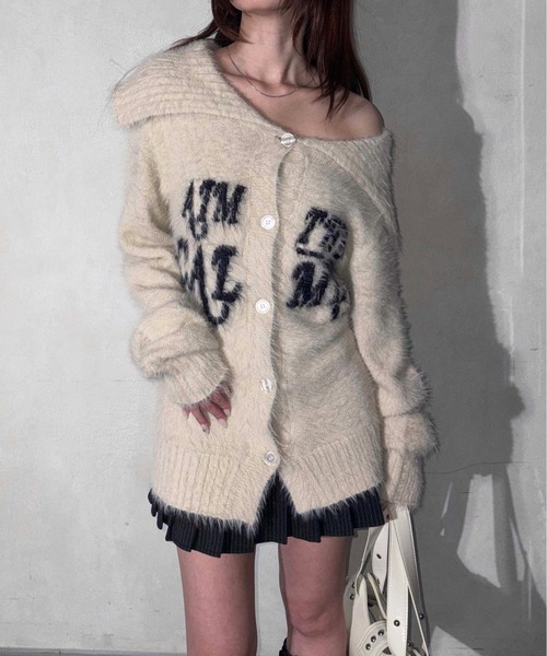 sedacle girl（セダクルガール）の「ラメシャギーオフショルニット（ニット/セーター・レディース・チャコールグレー/ブラック/アイボリー・FREE）」の5枚目の写真