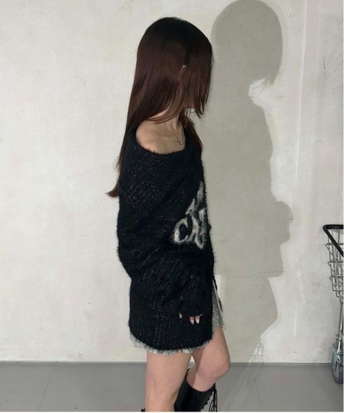 sedacle girl（セダクルガール）の「ラメシャギーオフショルニット（ニット/セーター・レディース・チャコールグレー/ブラック/アイボリー・FREE）」の18枚目の写真