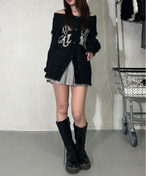 sedacle girl（セダクルガール）の「ラメシャギーオフショルニット（ニット/セーター・レディース・チャコールグレー/ブラック/アイボリー・FREE）」の19枚目の写真