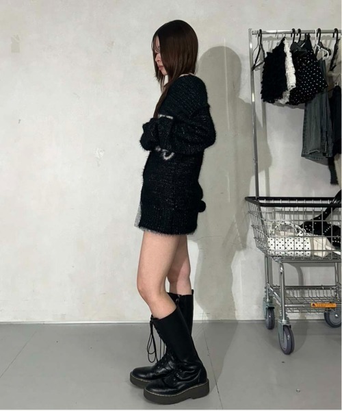 sedacle girl（セダクルガール）の「ラメシャギーオフショルニット（ニット/セーター・レディース・チャコールグレー/ブラック/アイボリー・FREE）」の21枚目の写真