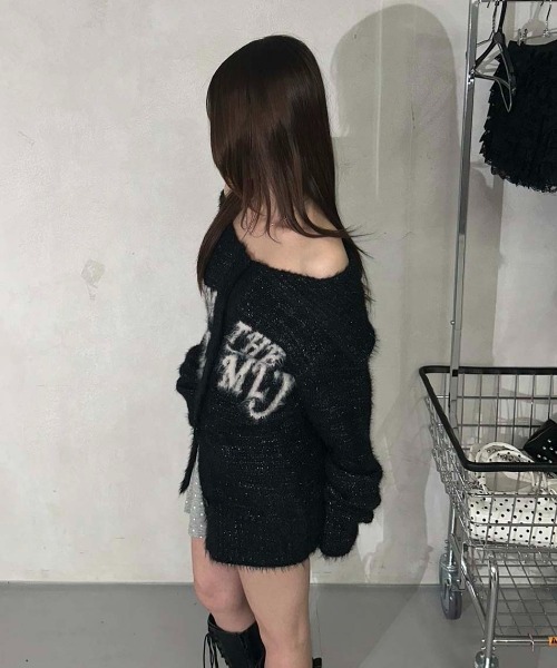 sedacle girl（セダクルガール）の「ラメシャギーオフショルニット（ニット/セーター・レディース・チャコールグレー/ブラック/アイボリー・FREE）」の16枚目の写真