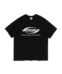 (ビッグサイズ) オーバーボックスロゴ半袖Tシャツ (ブラック)