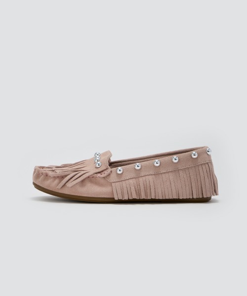 PELLICO SUNNY(ペリーコサニー)の「SACO スタッズ モカシン 1.0cm PINK(モカシン/デッキシューズ・レディース・ピンク・35/36/37/38/39)」の2枚目の写真