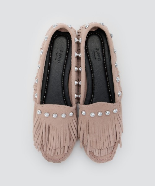 PELLICO SUNNY(ペリーコサニー)の「SACO スタッズ モカシン 1.0cm PINK(モカシン/デッキシューズ・レディース・ピンク・35/36/37/38/39)」の3枚目の写真