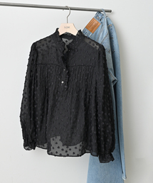 SLOBE IENA | 《WEB限定/追加》フラワージャガードフリルブラウス(シャツ/ブラウス)