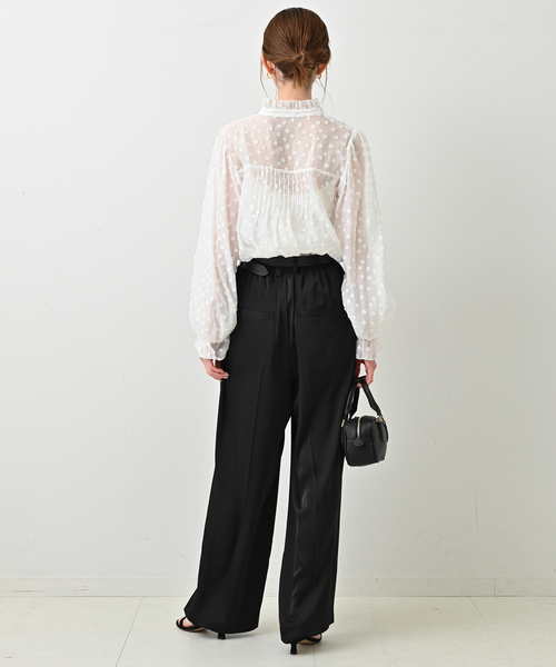 SLOBE IENA（スローブイエナ）の「《WEB限定/追加》フラワージャガードフリルブラウス（シャツ/ブラウス・レディース・ホワイト/ブラック・FREE）」の21枚目の写真