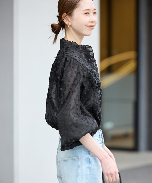 40%オフ【SLOBE iena】habi Petitフラワージャガードブラウス WEB限定 