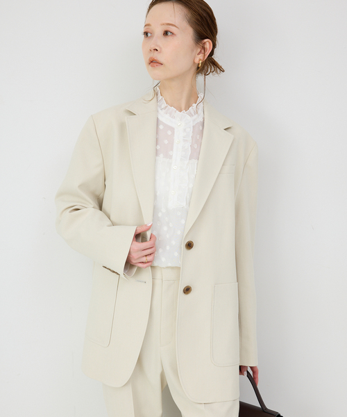 SLOBE IENA（スローブイエナ）の「《WEB限定/追加》フラワージャガードフリルブラウス（シャツ/ブラウス・レディース・ホワイト/ブラック・FREE）」の5枚目の写真