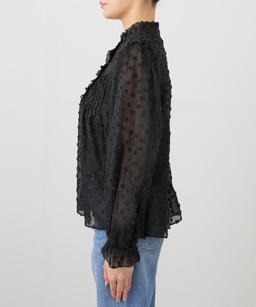 SLOBE IENA（スローブイエナ）の「《WEB限定/追加》フラワージャガードフリルブラウス（シャツ/ブラウス・レディース・ホワイト/ブラック・FREE）」の8枚目の写真